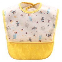 日本防水幼兒魔術貼飯衣 (無袖--馬戲團黃色) 